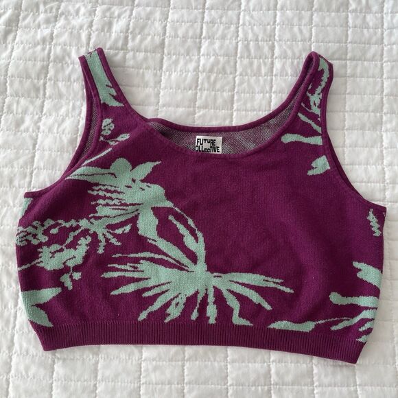 FUTURE COLLECTIVE Cropped Sweater Tank Top by Gabriella Karefa-Johnson Size L - Picture 1 of 8
